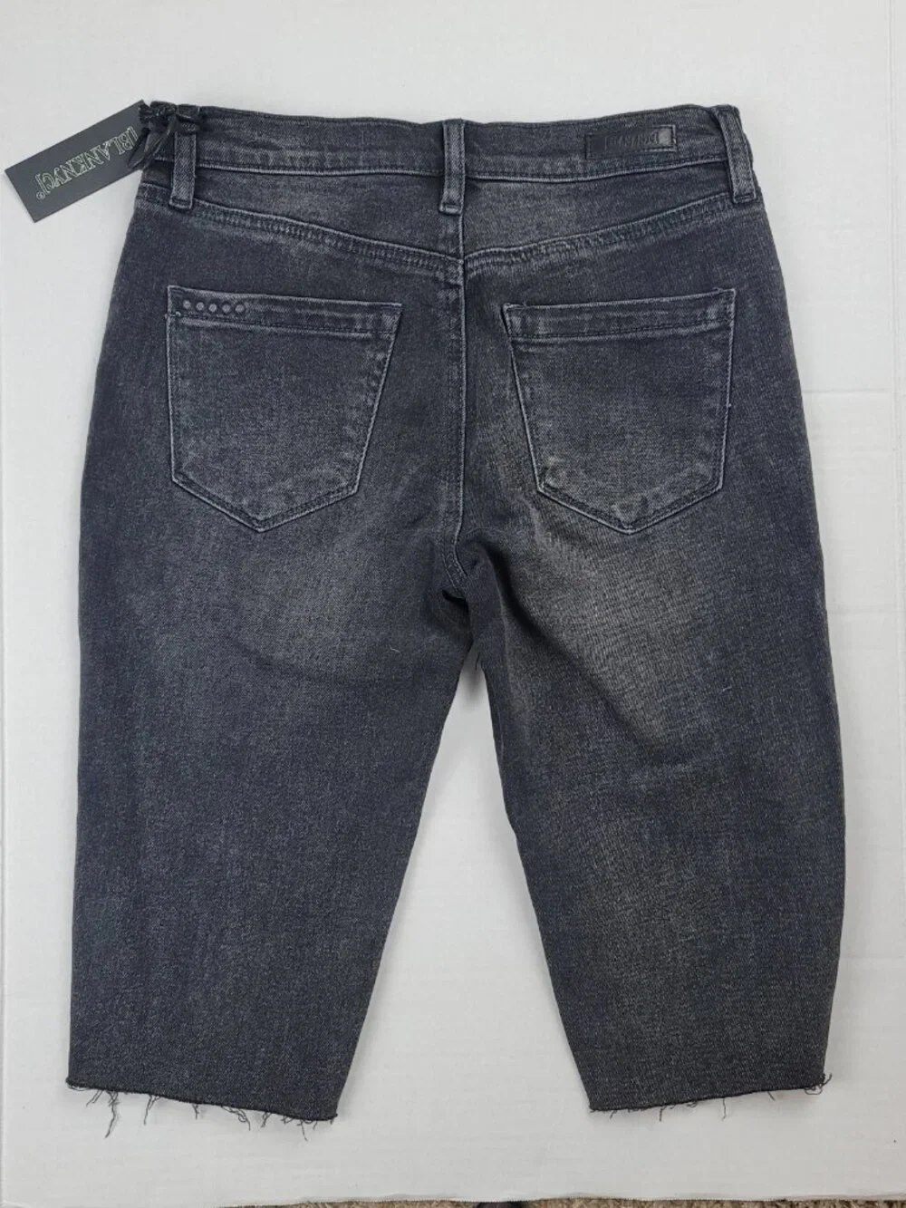 BlankNYC Before & After Raw Hem Bermuda Shorts Womens 25 Black Denim NWT